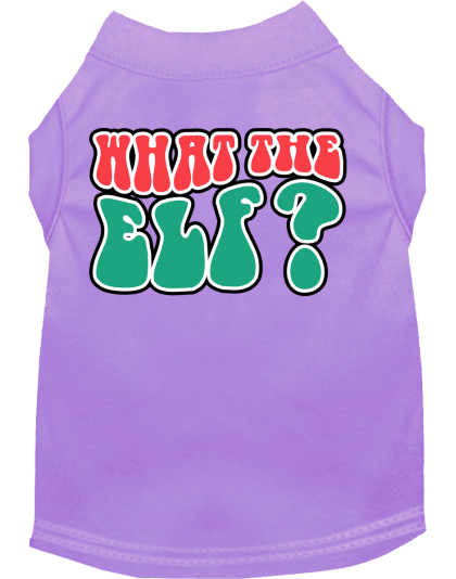What the Elf Screen Print Dog Shirt Lavender Size XS