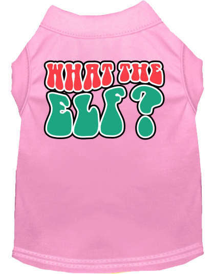 What the Elf Screen Print Dog Shirt Light Pink Size XS