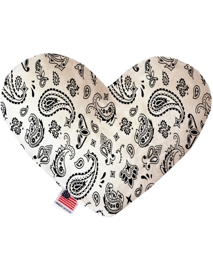 White Western 6 Inch Canvas Heart Dog Toy