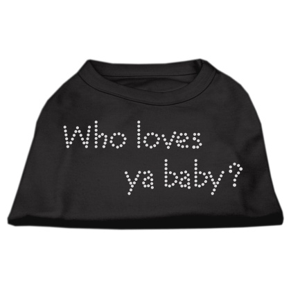 Who Loves Ya Baby? Rhinestone Shirts Black L