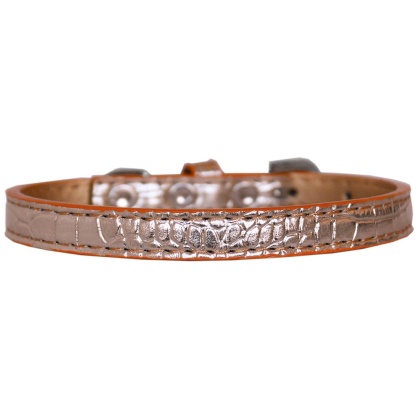 Wichita Plain Croc Dog Collar Copper Size 10