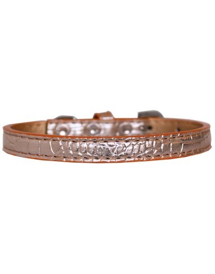 Wichita Plain Croc Dog Collar Copper Size 10