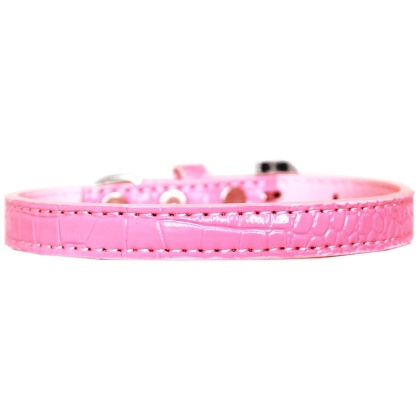 Wichita Plain Croc Dog Collar Light Pink Size 10