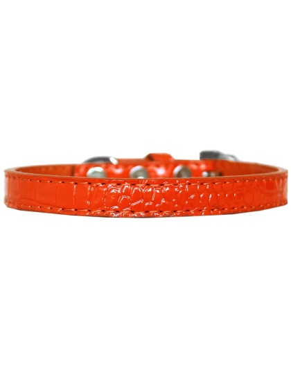 Wichita Plain Croc Dog Collar Orange Size 10