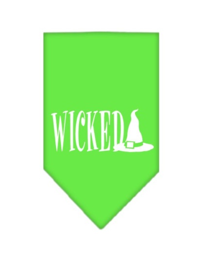 Wicked Screen Print Bandana Lime Green Large