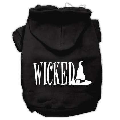 Wicked Screen Print Pet Hoodies Black Size L