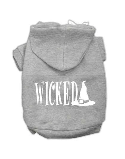 Wicked Screen Print Pet Hoodies Grey Size L