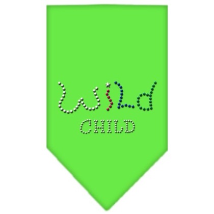 Wild Child Rhinestone Bandana Lime Green Large