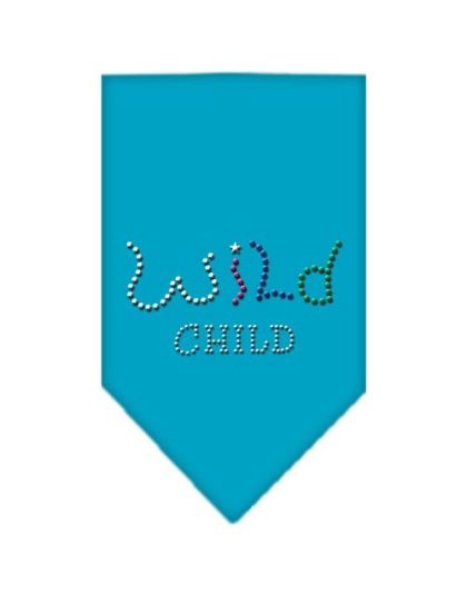 Wild Child Rhinestone Bandana Turquoise Large