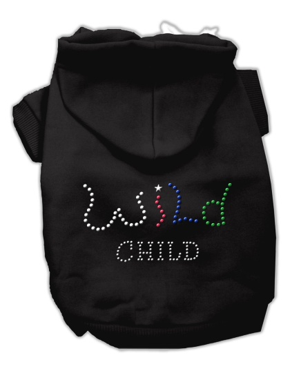 Wild Child Rhinestone Hoodies Black L