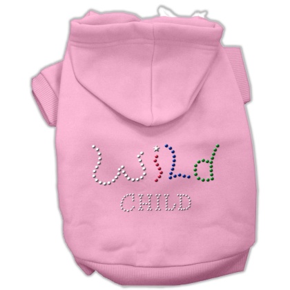 Wild Child Rhinestone Hoodies Pink L