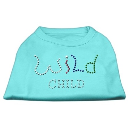 Wild Child Rhinestone Shirts Aqua L