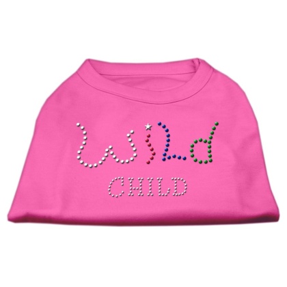 Wild Child Rhinestone Shirts Bright Pink L