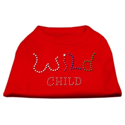 Wild Child Rhinestone Shirts Red L