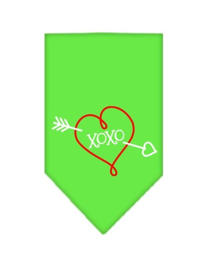 XOXO Screen Print Bandana Lime Green Large