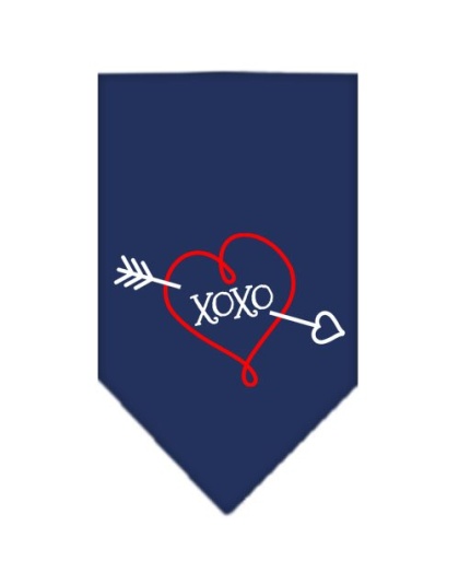 XOXO Screen Print Bandana Navy Blue large