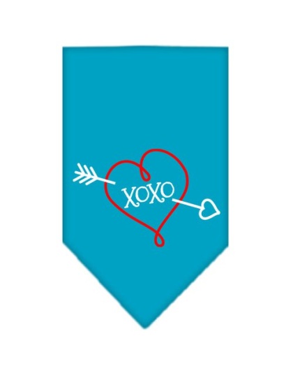 XOXO Screen Print Bandana Turquoise Large