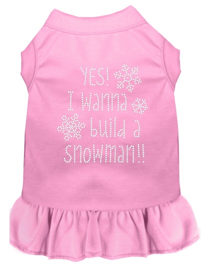 Yes! I want to Build a Snowman Rhinestone Dog Dress Light Pink 4X