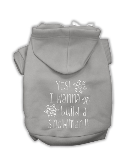 Yes! I want to build a Snowman Rhinestone Dog Hoodie Grey L