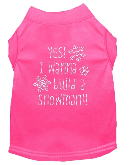 Yes! I want to build a Snowman Rhinestone Dog Shirt Bright Pink Lg
