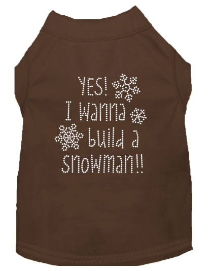 Yes! I want to build a Snowman Rhinestone Dog Shirt Brown Lg