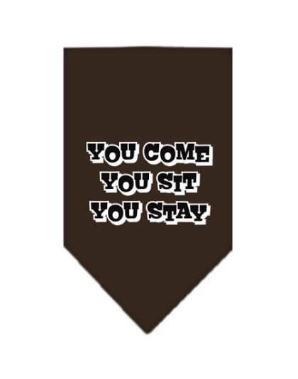You Come, You Sit, You Stay Screen Print Bandana Cocoa Large
