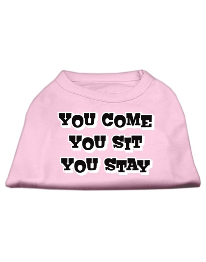 You Come, You Sit, You Stay Screen Print Shirts Light Pink L