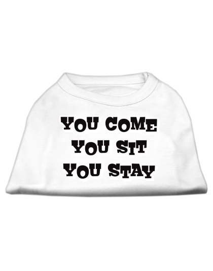 You Come, You Sit, You Stay Screen Print Shirts White L