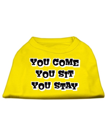You Come, You Sit, You Stay Screen Print Shirts Yellow Lg