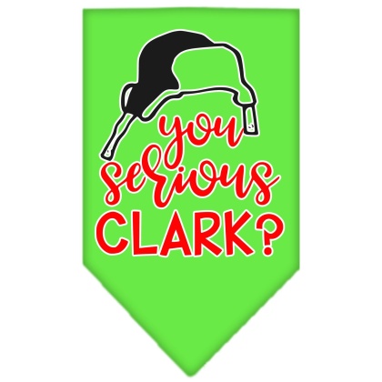 You Serious Clark? Screen Print Bandana Lime Green Large