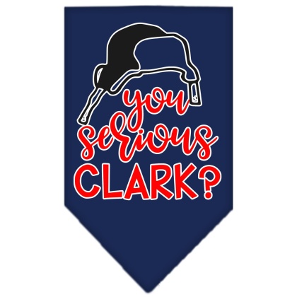 You Serious Clark? Screen Print Bandana Navy Blue large