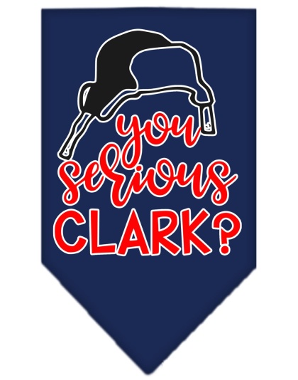 You Serious Clark? Screen Print Bandana Navy Blue large