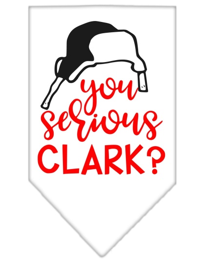 You Serious Clark? Screen Print Bandana White Large