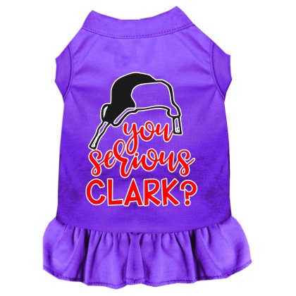 You Serious Clark? Screen Print Dog Dress Purple 4X