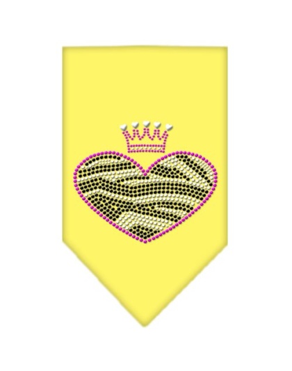 Zebra Heart Rhinestone Bandana Yellow Large