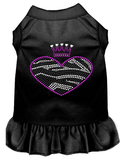 Zebra Heart Rhinestone Dress Black 4X