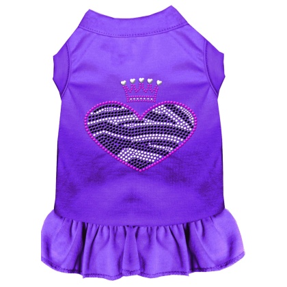 Zebra Heart Rhinestone Dress Purple 4X