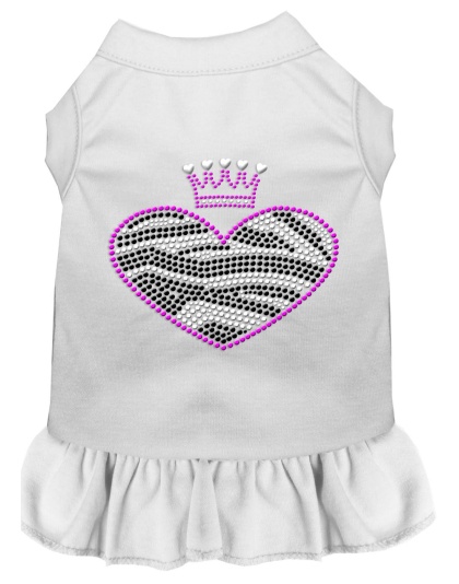 Zebra Heart Rhinestone Dress White 4X