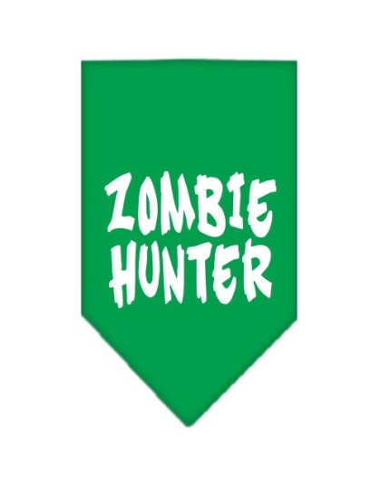 Zombie Hunter Screen Print Bandana Emerald Green Large