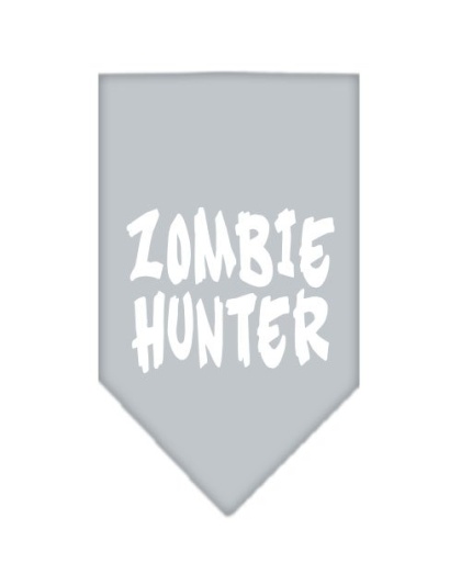 Zombie Hunter Screen Print Bandana Grey Large