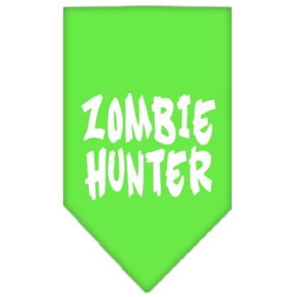 Zombie Hunter Screen Print Bandana Lime Green Large