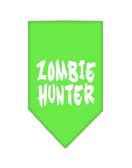 Zombie Hunter Screen Print Bandana Lime Green Large