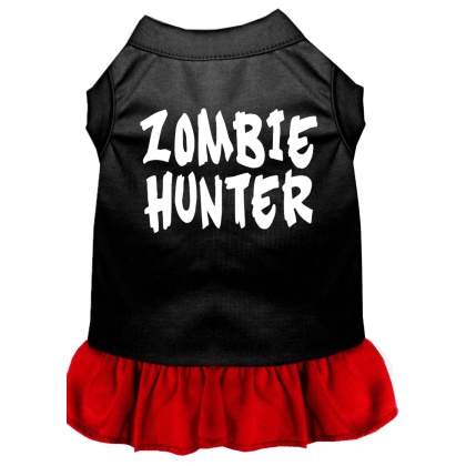 Zombie Hunter Screen Print Dress Black with Red Lg