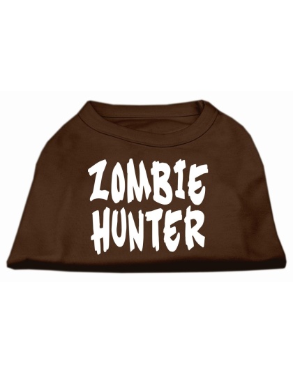 Zombie Hunter Screen Print Shirt Brown Lg